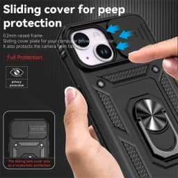Ring Stand Rotating Slide Camera Lens Military Grade Armor Case for iPhone 17 16 E 14 13 12 11 15 Pro Max Plus Mini Cover