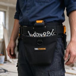 TOOLSTARKING Nails Pouch Waterproof Hardware Waist Bag Large Capacity Nails Screws Storage Durable Multifunctional Working