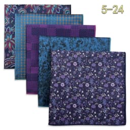 5 PCS Mens Pocket Square Set Assorted Handkerchief Multi Styles Paisley Floral Suit Large 32cm Hanky Business Accessories