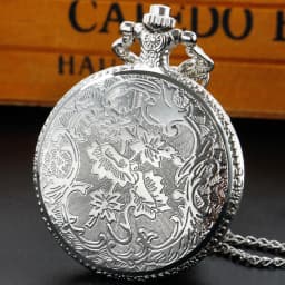 Antique Steam Train Design Pocket Watch with Chain Necklace Vintage Quartz Pendant FOB Chain Watches