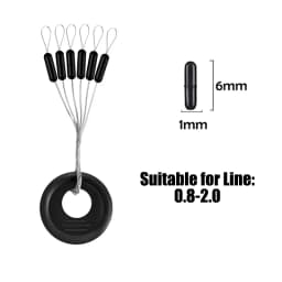 PRO BEROS 60Pcs 10Set Black Rubber Space Beans Oval Stopper Fishing Bobber Float Catfish Flotador Fishing Float Folat Line Stops