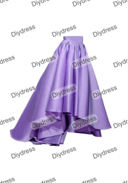 Women's High Low Elegant Prom Party Skirt A-Line Pleated Front Short Back Long Satin Skirt With Pockets For Evening Gown
