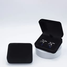 High-end Flocked Cufflink Box Men's Business Gift Box Stud Packaging Flip-top Velvet Storage Box Wedding Souvenir Gift Box