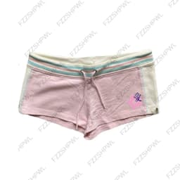 Y2K Color Block Striped Hot Pants Sakura Love Print Shorts Women Low Waist Drawstring Summer Mini Beach Shorts Spicy Girls