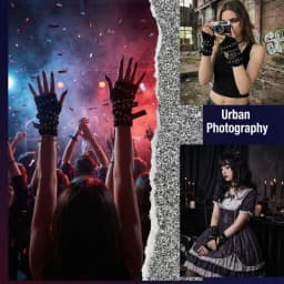 1 Pair of Y2K Personalized Buckle Punk Style Fingerless Glove for Women,Luo Hip Hop Style Stage Performance Street Dance Sleeves