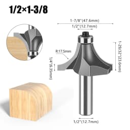 1pc 1/4" 1/2" Shank Woodworking Round Router Bit Woodworking Milling Cutter Slotting Tool Trimming Machine Router Bit