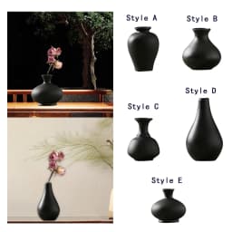 Decorative Ceramic Vase Art Vase Classic Black Container for Desk Bookshelf Living Room Table Centerpiece Decor