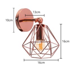 Industrial Loft LED Wall Lamp Lampshade Vintage Cage Wall Light Wall Sconce Fixture for Bedroom Living Room Home Indoor Lighting