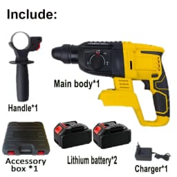 26MM Brushless Electric Hammer Drill Multifunctional Rotary Cordless Rechargeable Power Tools For 21V Battery Fast logistics