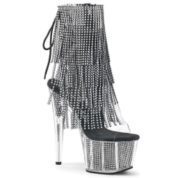 Brand Electroplated Tassels Pumps 17CM Thin High Heels Ankle Boots Pole Dance Nightclub Model Catwalk Platform Women's Shoes