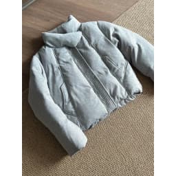 Men Unique Wrap High Collar Zip Up Padded Jacket Cropped Drawstring Hem Loose Light Quilted Coat Minimalist Streetwear Casual