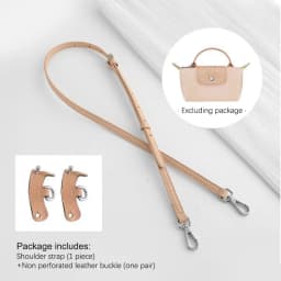 1set Bag Leather Strap For Longchamp Universite Mini Bag Shoulder Strap New Gray Mini Bag Punch-free Modification Accessory