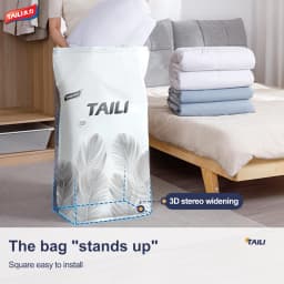 TAILI Large Vacuum Storage Bags for Mattresses & Blankets for Travel Camping Clothes Luggage Waterproof Reusable Compression Bag