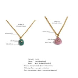 Yhpup New Arrivals Natural Stone Rectangle Triangle Necklace Pendant Exclusive