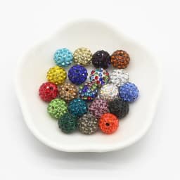 20pcs 10mm Mixed Colour Glass Rhinestone Clay Set Round Beads, disco Style Crystal Shambhala Beads For DIY Jewelry Making Crafts