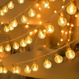 LED Bubble Ball String Lights Golden Glow Battery/USB Operated Indoor Fairy Lights for Wedding Holidays New Year Decorations