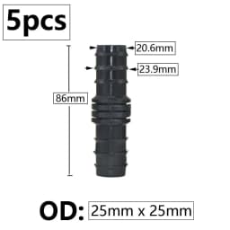 5pcs 16/20/25mm PE Pipe Barb Connector Straight Tee Elbow Plug Garden Water Hose Reducing Splitter Joint Drip Irrigation System