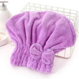 1Pc Microfiber Hair Drying Towels Head Wrap with Bow-Knot Shower Cap Hair Turban HairWrap Bath Cap for Curly Long Wet Hair Gift