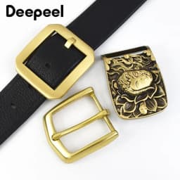 Deepeel 40mm Pure Copper Belt Buckles Head Solid Brass Pin Buckle for 38-39mm Belts Men Leather Craft Metal Jeans Accessories