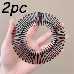 Flexible Full Circle Headbands Stylish Plastic Stretchable Hair Comb for Daily Hair Styling Multifunctional Hair Accessories