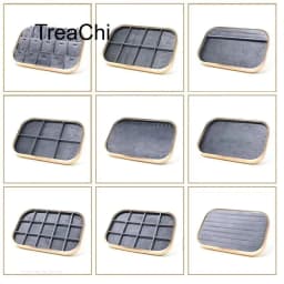 Pink Beige Gray Premium Metal Edge Inside Velvet Jewelry Tray Necklaces Rings Pendants Bracelets Storage and Display Tray