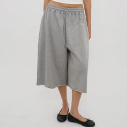 Casual Wide Leg Cropped Sweat Pants Women Drawstring Elastic Waist Raw Hem Loose‑Fit Knee‑Length Culottes Streetwear Trousers