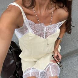 Tuularose Fashion Lace Dresses Summer New Lace Patchwork Sleeveless Backless Dresses Elegant Streetwear Women's Party Dresses