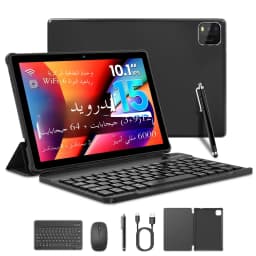 BAKEN 10-inch Android 15 tablet, quad-core processor, 12GB (3+9 expansion) RAM + 64GB storage, 5G WiFi, 1280*800 dual cameras