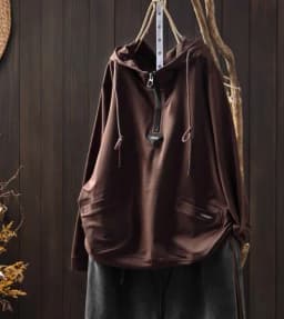 Women's Vintage and Casual Long-sleeved Pullover Top, 2025 New Spring Loose Hooded Sweatshirt