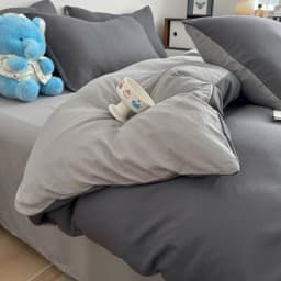 Ins Style Solid Color Duvet Cover Set Washed Cotton Bedclothes Comforter Cover Pillowcase Soft Bedding Sets Quilt Covers 220x240