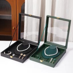 Leather Jewelry Box Luxury Necklace Earrings Storage Boxes Women Organizer Jewelry Display Stand Ring Accessory Packaging Case