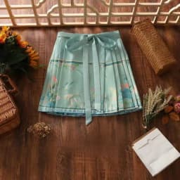 Chinese Style Improved Ming Dynasty Exquisite Printed Horse-face Skirt Women High Waist All-match Pleated Mini Horse-face Skirt