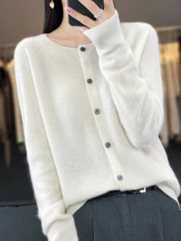 Long Sleeve 100% Merino Wool Sweaters Spring Autumn Women O-Neck Knitwear Tops Clothing Fashion Basic Tops