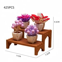 KNEW BUILT Innovative Building Block Flower 3D Photo Frame Ornament-Ideal DIY Decor,Gift for Girl,Wall Hanging & Educational Toy