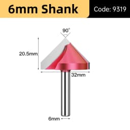 HUHAO 6mm Shank V Shape Wood Router Bit 60 90 120 150 Degrees 3D Engraving Bit Carbide End Mill for Wood MDF Cutting Slotting