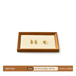 WoodTen Solid Wood Jewelry Tray Retro Ring Earring Display Necklace Bracelet Watch Jewelry Tray Stackable Jewelry Organizer Tray