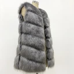 Women Faux Fox Fur Vest Coats Solid Mid Length Fur Jackets V Neck Sleeveless Thick Warm Fur Casual Loose Fit 2026 Autumn Winter