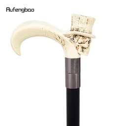 White Love Hat Skull Head Long Handle Walking Cane Fashion Cane Decorative Cane Halloween for Cosplay Parties Walking Stick 93cm