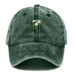 Embroidery Flowers Baseball Cap Washed Cotton Vintage Dad Hat Fashion Streetwear Hip Hop Adjustable Unisex Casual Summer Cap