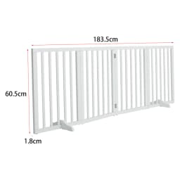 Voltsify Wooden Foldable Freestanding Panel Pet Gate, White & Grey for Entryways Halls Bedrooms