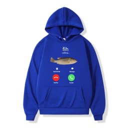 Fih Calling Remind Me Message Decline Accept Phone Call Fish Hoodies Funny Fishman Outfit Sweatshirt Men Women Fleece Pullovers