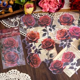 10 pcs/pack Large size rose Stickers Decorative Stick Labels Diary Album Scrapbooking material DIY junk journal supplies
