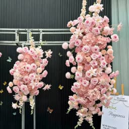 Luxury Pink Color Flower Runner Artificial Flowers Wedding Decoraion Hang Flower Row Arch Decor Floral Backdrop Arrangement
