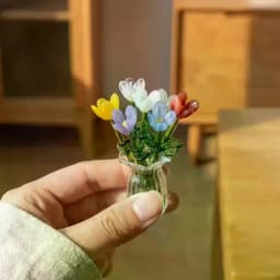 6/7Pcs Realistic Glass Flower Artificial Simulation Plants for Home Decoration and Creative Gift Ideas