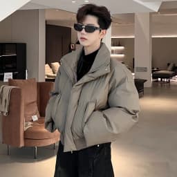 Short Quilted Padded Jacket Man Loose Korean Reviews Many Cheap Sale Work Winter Coat for Men Clothing Fashion 2025 Stylish Y2k