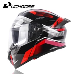 Uchoose DOT Approved Full Face Helmets Crash Motorbike Protective Gear Men Women Flip Up Helmet Motorcycle Double Sun Visor