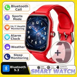 2026 New Smart Watch Bluetooth Call Message Reminder 24 Hour Health Monitoring Smart Watch Gift for Men and Women Ht22