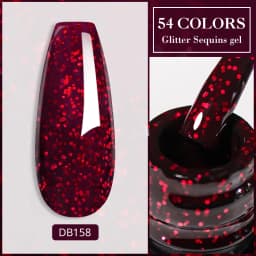 Mtssii Reflective Glitter Gel Pink Sparkling Sequins Gel Nail Polish Soak Off UV Nail Gel Semi-permanent Nail Art Decoration