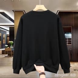 Extra-large spring autumn hoodie for men looseness round neck large size casual style patchwork design base shirt for overweight