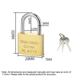 Copper Padlock Small Locks for Luggage Case Locker Home Improvement Hardware 20mm 25mm 30mm 40mm 50mm Include 3Keys